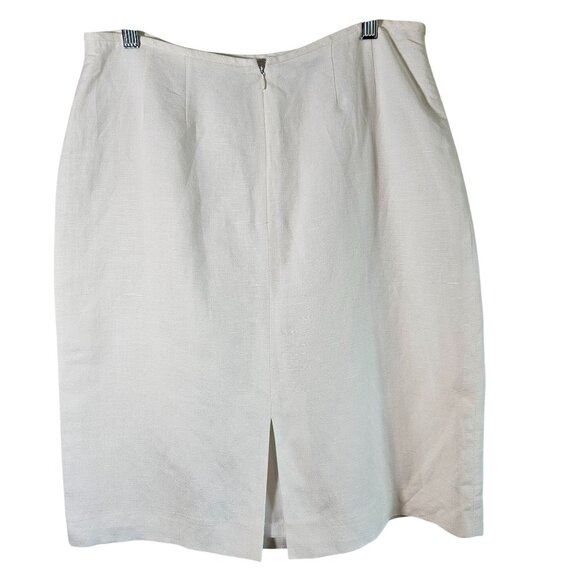 Mix By Tahari Womens Skirt Linen Blend White 8 Elegant Minimalist Quiet Luxury - Picture 4 of 11